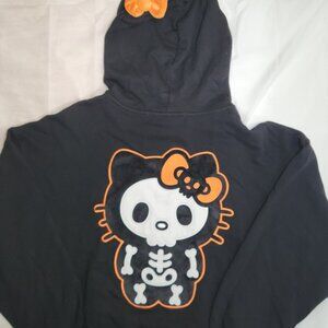Hello Kitty x Forever 21 Skeleton Halloween Hoodie Size Small NWT